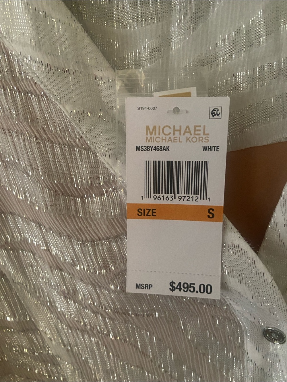 Michael Kors flowy white dress with chain belt - Picture 2 of 4